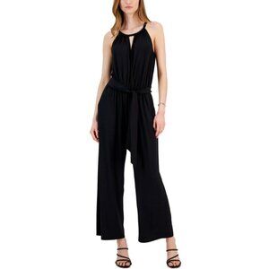 JPR STUDIO Women's Black Stretchy Tie-Waist Halter Jumpsuit NWT